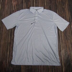 Collars & Co Polo Shirt Mens Extra Large Blue White Dress Collar Relaxed Fit